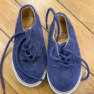 Janie and Jack blue suede lace up dress shoes